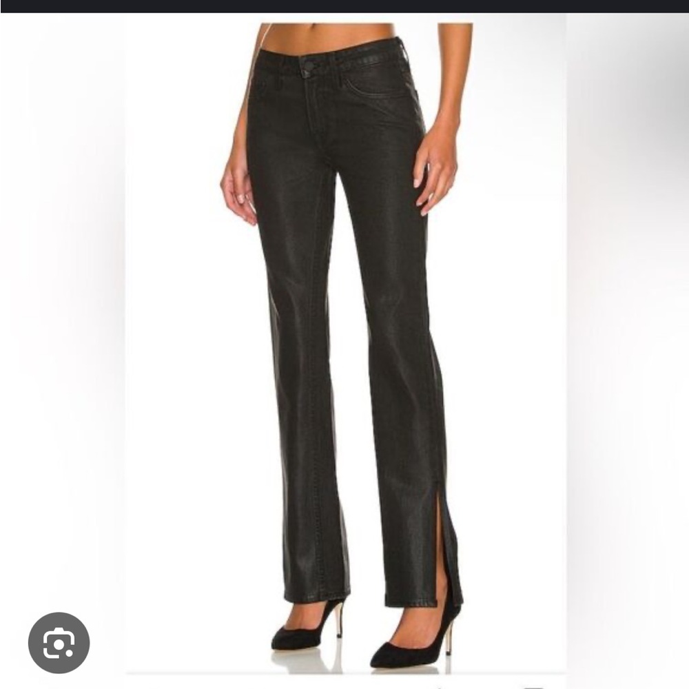 Revolve GRLFRND “The Hailey” Low Rise Slim Boot Black Jeans with Slit. Size 25.